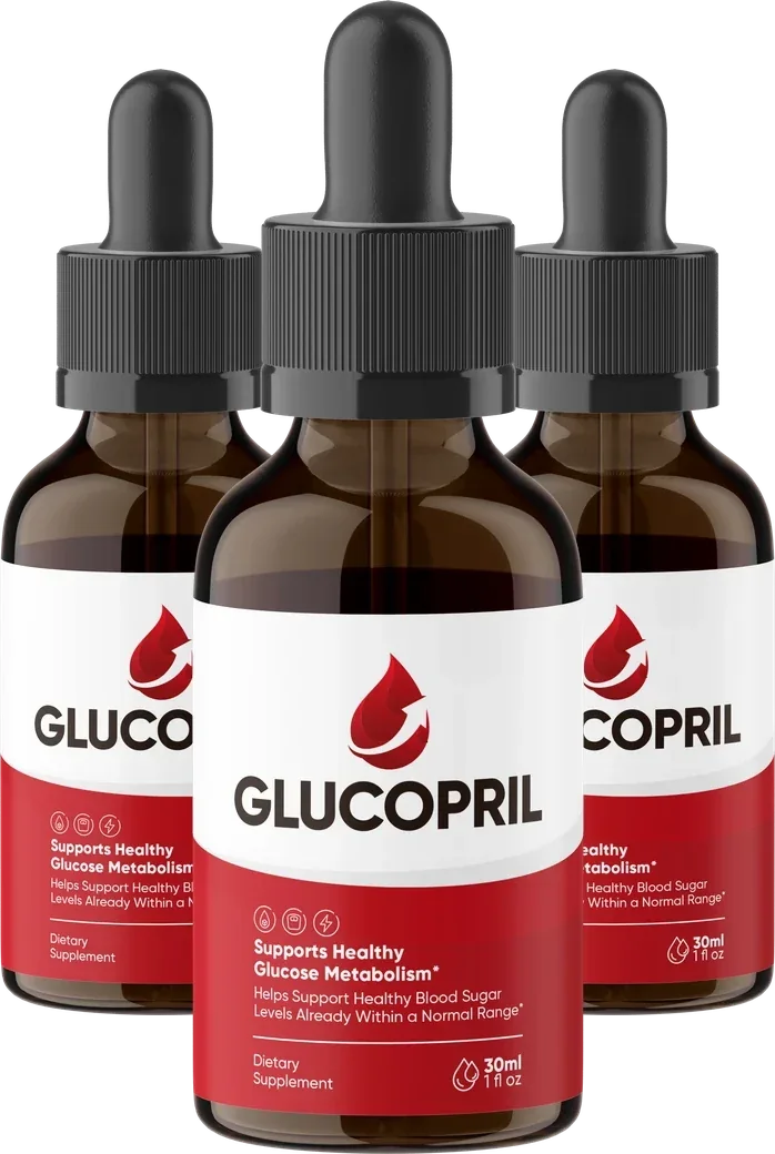 GlucoPril blood sugar support supplement, 3-bottle kit