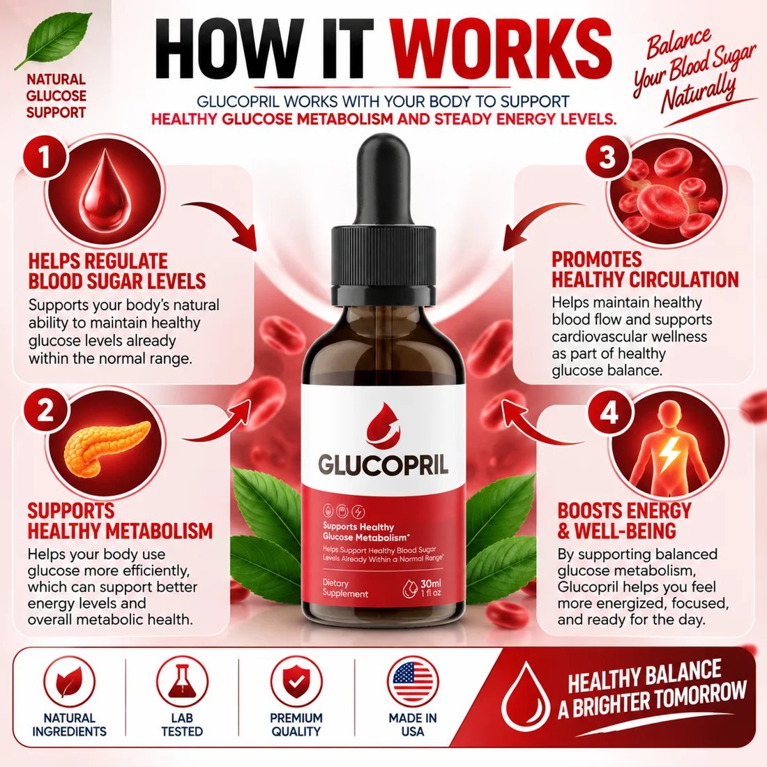 How GlucoPril works infographic